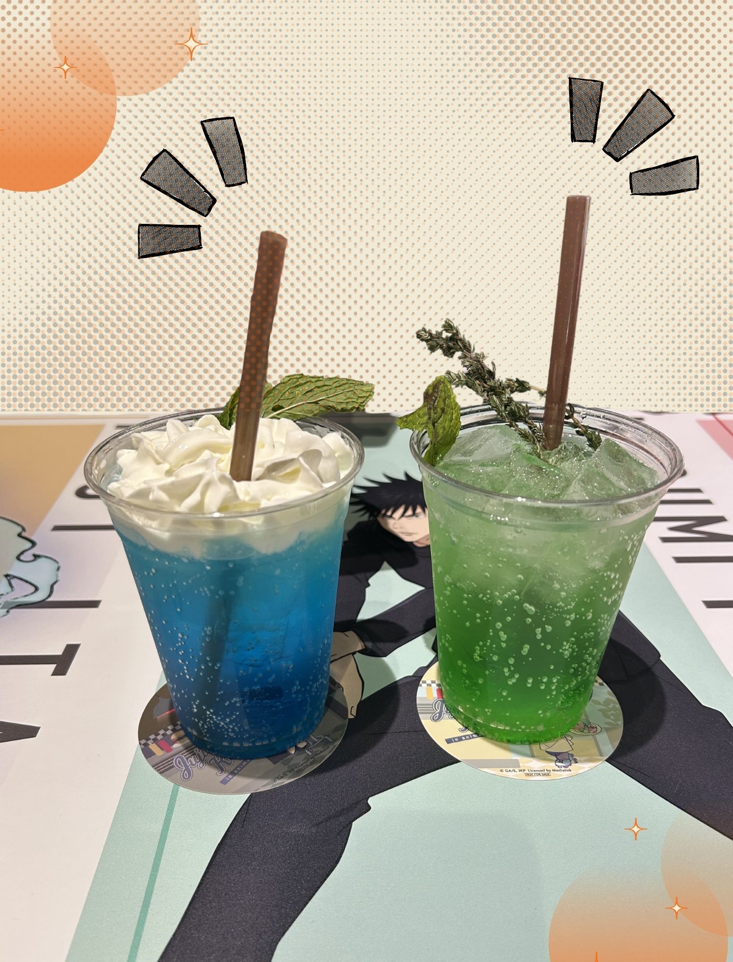Gojo's Six Eyes and The Melon Party non-alcoholic beverages — Crunchyroll × Apple TV+ pop-up event